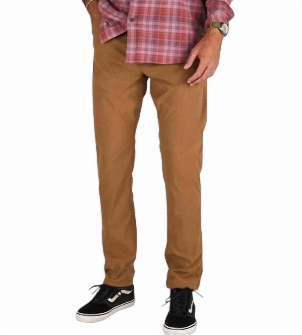 NEW MARSH WEAR escape slim straight fit pants in tobacco